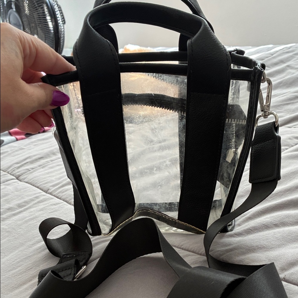 Transparent Black Strap Women Bag
